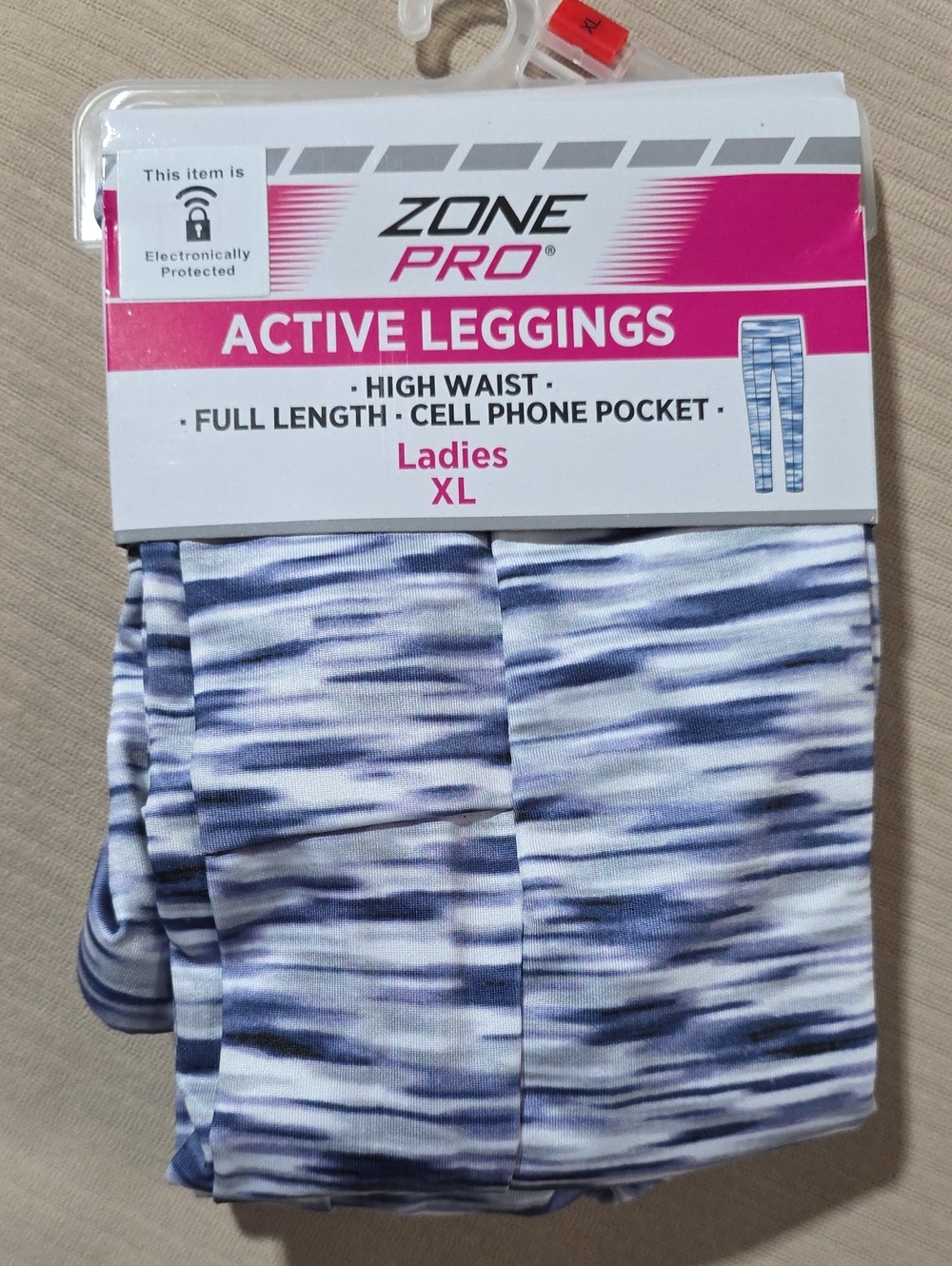 Zone Pro Ladies Active Leggings in Blue and White, Sz XL
